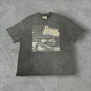 Vintage-Styled Eminem "8 Mile" Graphic Tee - Washed Black Streetwear, Oversized